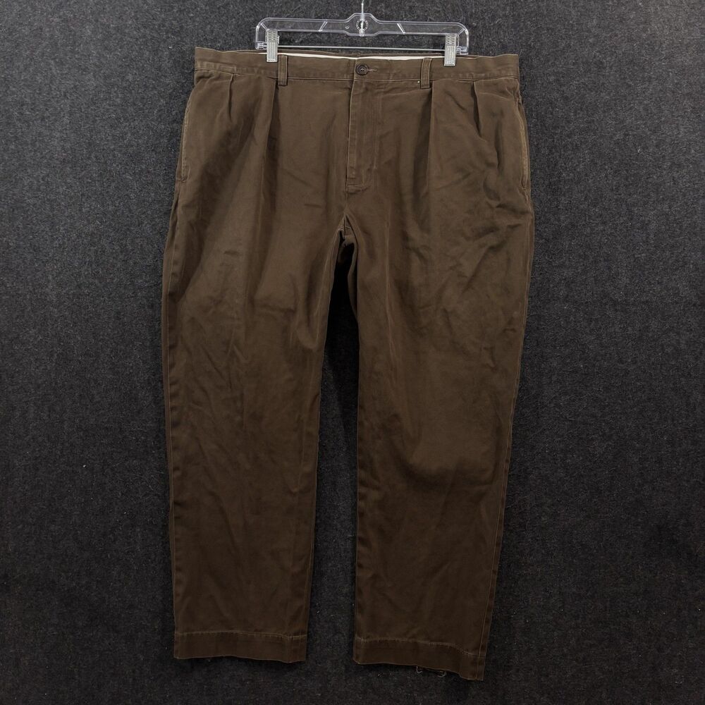 Polo Ralph Lauren Ethan Pants Men's 42x28 Brown Cotton Pleated Chino Casual